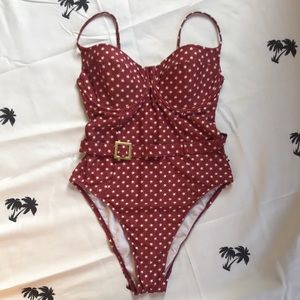 Brand New We Wore What Belted One-Piece Swimsuit